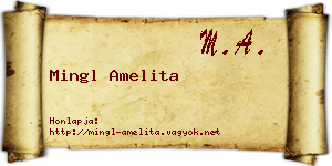 Mingl Amelita névjegykártya
